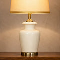 Ceramic Wain Off White Medium Lamps(Pair)