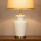 Ceramic Wain Off White Medium Lamps(Pair)