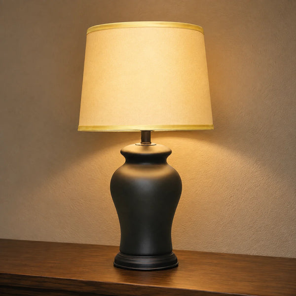 Ceramic Reshaim Matt Black Small Lamps(Pair)