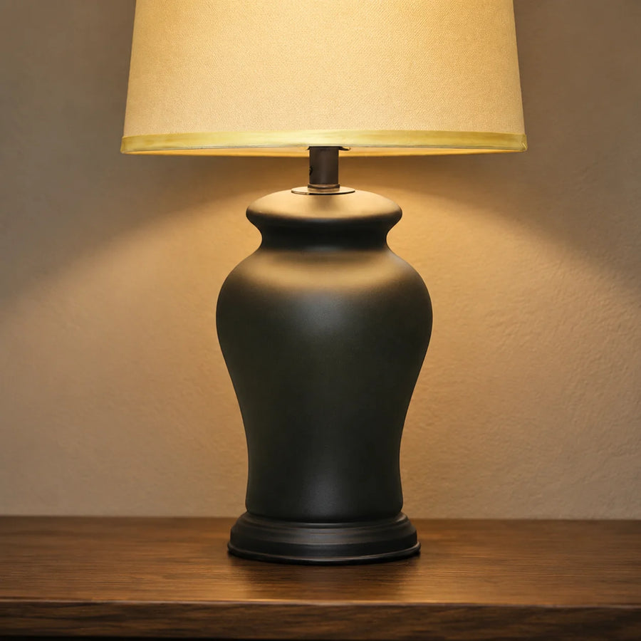 Ceramic Reshaim Matt Black Small Lamps(Pair)