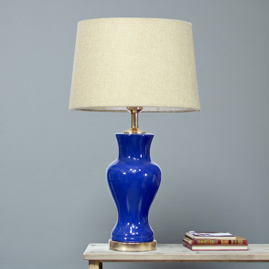 Ceramic X Blue Jar Table Lamps( Pair) for bedrooms