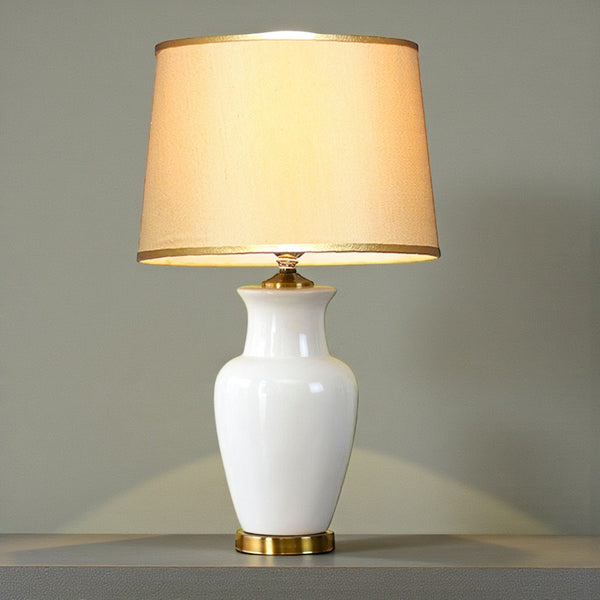 Ceramic B Jar Off White Medium Table Lamps(Pair) for bedrooms