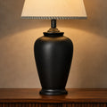 Ceramic Jar Black Medium Lamps(Pair)