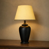 Ceramic Jar Black Medium Lamps(Pair)