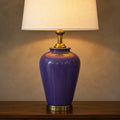 Ceramic Jar Purple Medium Lamps (Pair)