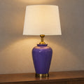 Ceramic Jar Purple Medium Lamps (Pair)