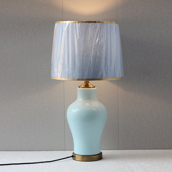 Ceramic Raem Pastel Blue Meduim Lamps (Pair) for bedrooms