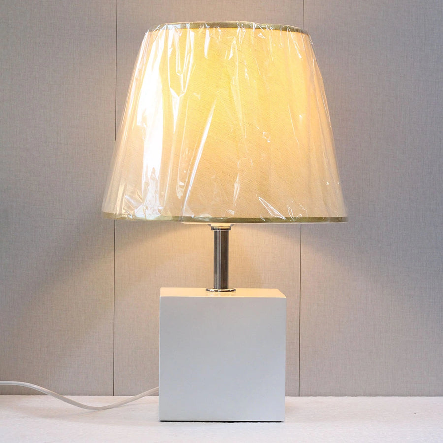 Wooden Box White Table Lamps(Pair) for bedrooms