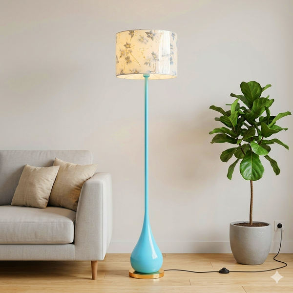 Metal Sofia Pastel Blue Floor Lamp (Each) for living rooms