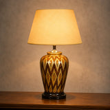 Ceramic HP Golden Medium Table Lamps(Pair)