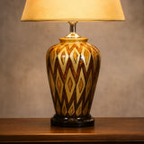 Ceramic HP Golden Medium Table Lamps(Pair)