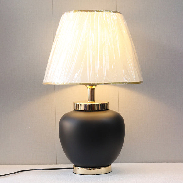Ceramic 2425 Matt Black Flat Top Table Lamps (Pair) for bedrooms