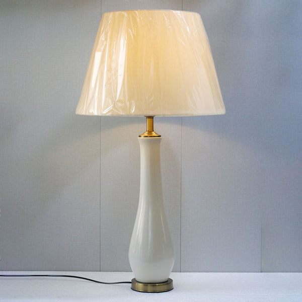 Ceramic Long Neck Off White Lamp(Pair) for bedrooms