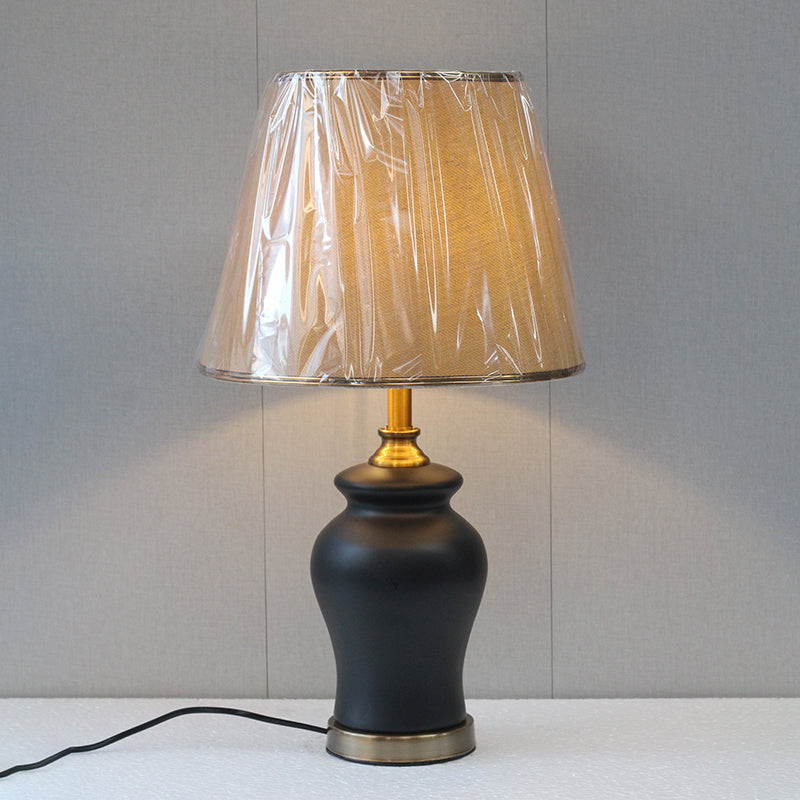 Ceramic Resaim Small Matt Black Lamps (Pair) for bedrooms