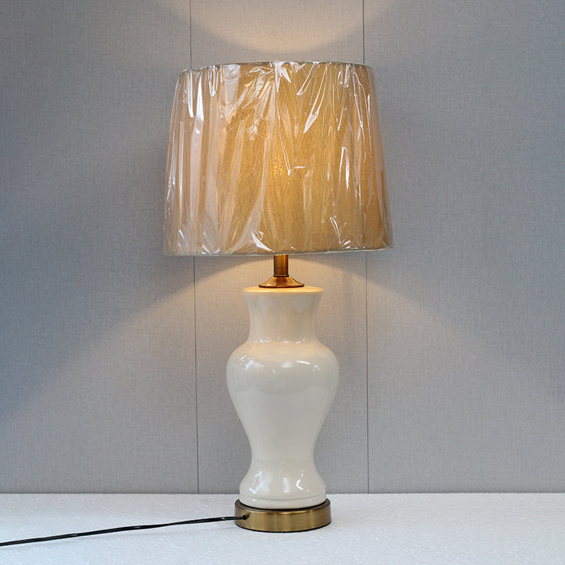 Ceramic X Jar (O.W) Table Lamp (Pair) for bedrooms
