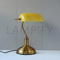 Yellow Glass Banker Study Lamp (Each) for bedrooms