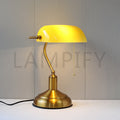 Yellow Glass Banker Study Lamp (Each) for bedrooms