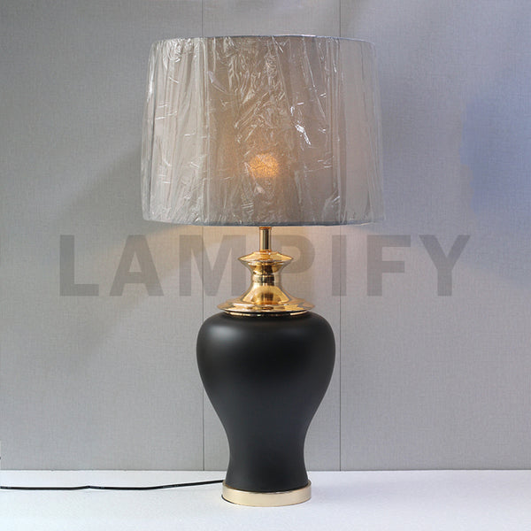 Ceramic Model 18505 Mat Black large Table Lamp (Pair) for bedrooms