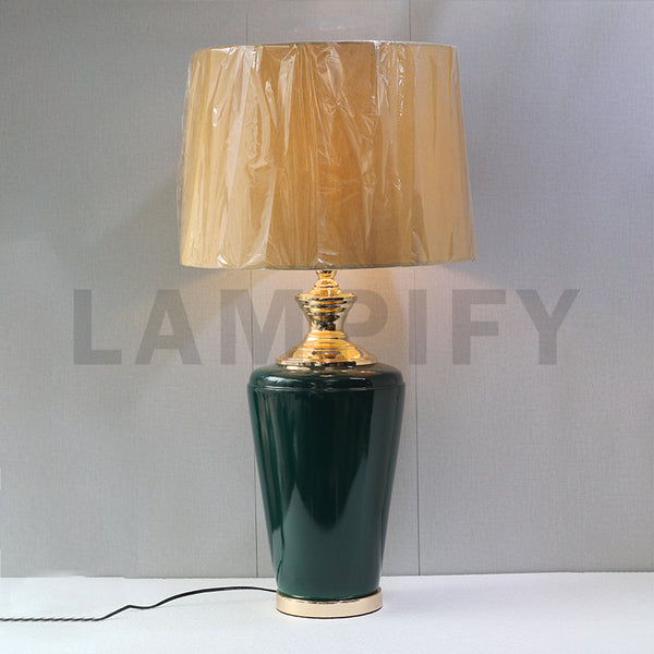 Ceramic Model 18504 Bottle Green Large Table Lamp (Pair) for bedrooms