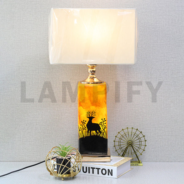 Camel Skin Vertical box 02 Table Lamps (Pair) for bedrooms