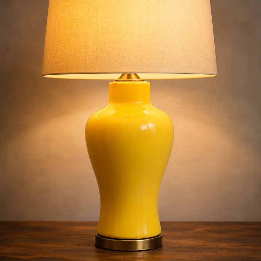Ceramic Raim Yellow Lounge Lamp(Pair)