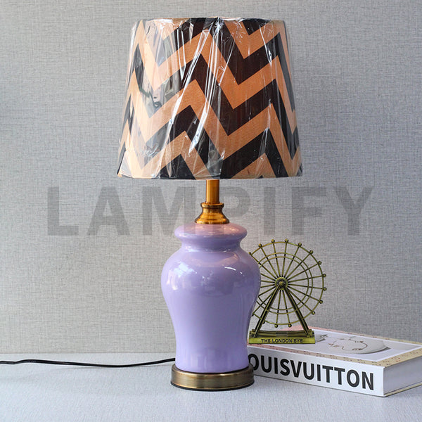 Ceramic Resaim Small Pastel Purple Lamps (Pair) for bedrooms