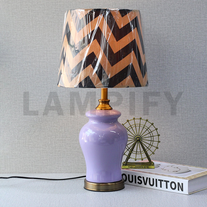 Ceramic Resaim Small Pastel Purple Lamps (Pair) for bedrooms