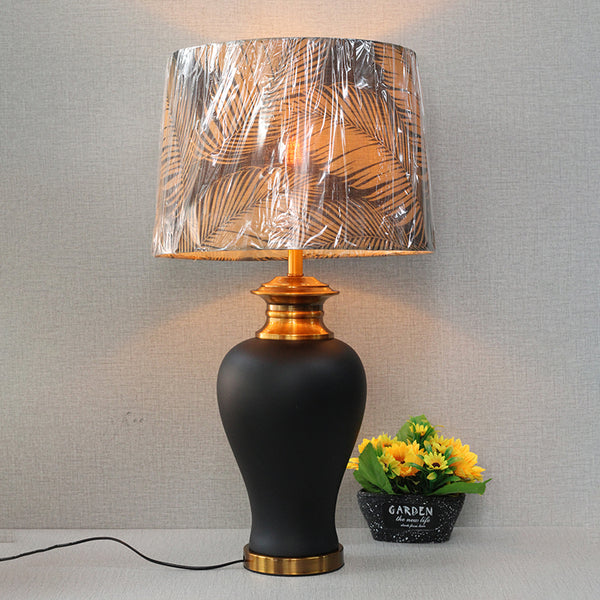 Ceramic Model 13301 Matt Black Table Lamp (Pair) for bedrooms