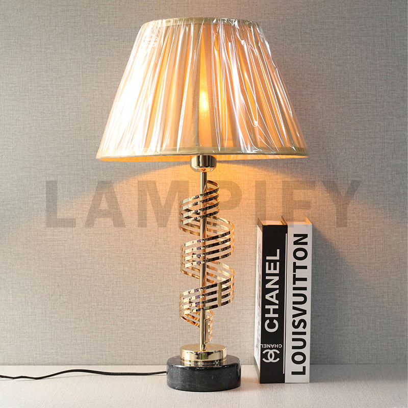 Metal MRBL Spiral 320MM Black Table Lamps (Pair) for bedrooms