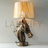 Resin Horse Golden Antique Lounge Lamps (Pair) for bedrooms