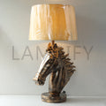 Resin Horse Golden Antique Lounge Lamps (Pair) for bedrooms