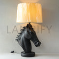 Resin Horse Matt Black Lounge Lamps (Pair) for bedrooms
