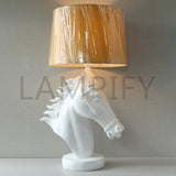 Resin Horse White Lounge Lamps (Pair) for bedrooms