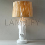 Resin Horse White Lounge Lamps (Pair) for bedrooms