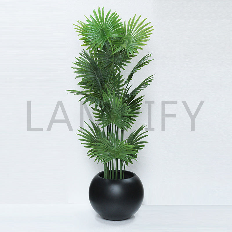 Round Leaves Fan Palm Plant With Fiber Planter (Each) Table Lamp for dining tables