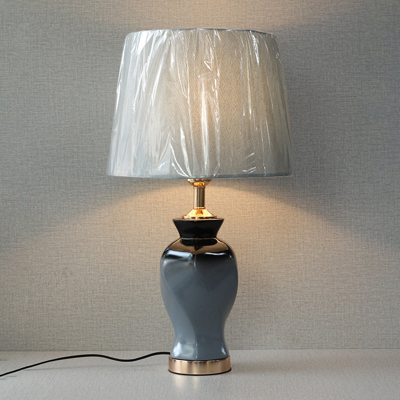 Ceramic Twister Black&Grey Small Table lamps (Pair) for bedrooms