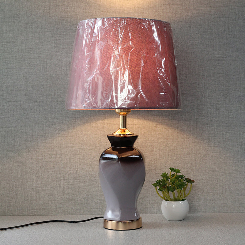 Ceramic Twister Brown&Purple small Table lamps (Pair) for bedrooms