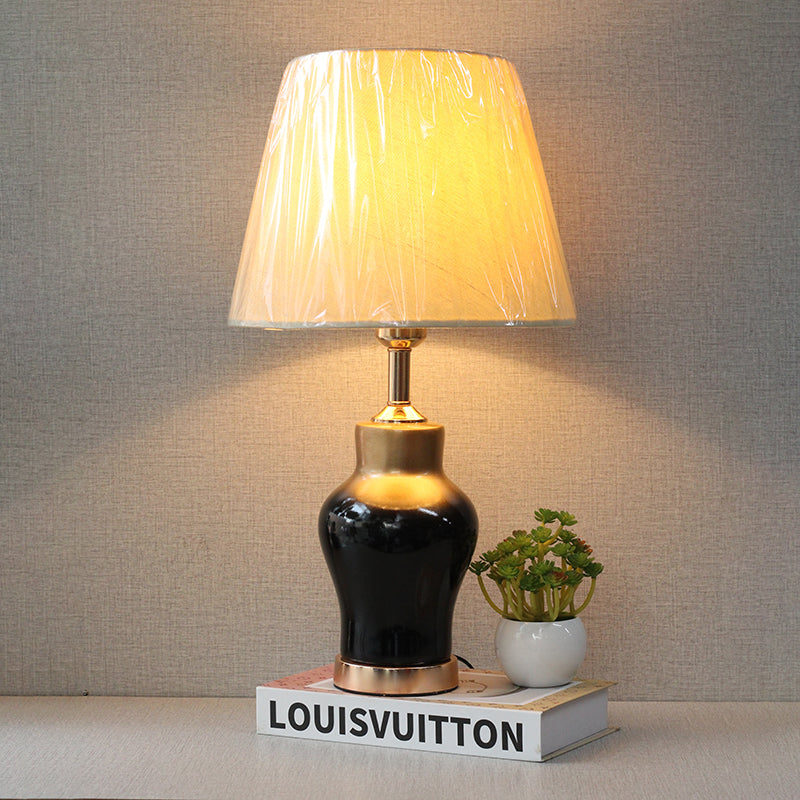 Ceramic Raim Small Black&Golden Table lamps (Pair) for bedrooms