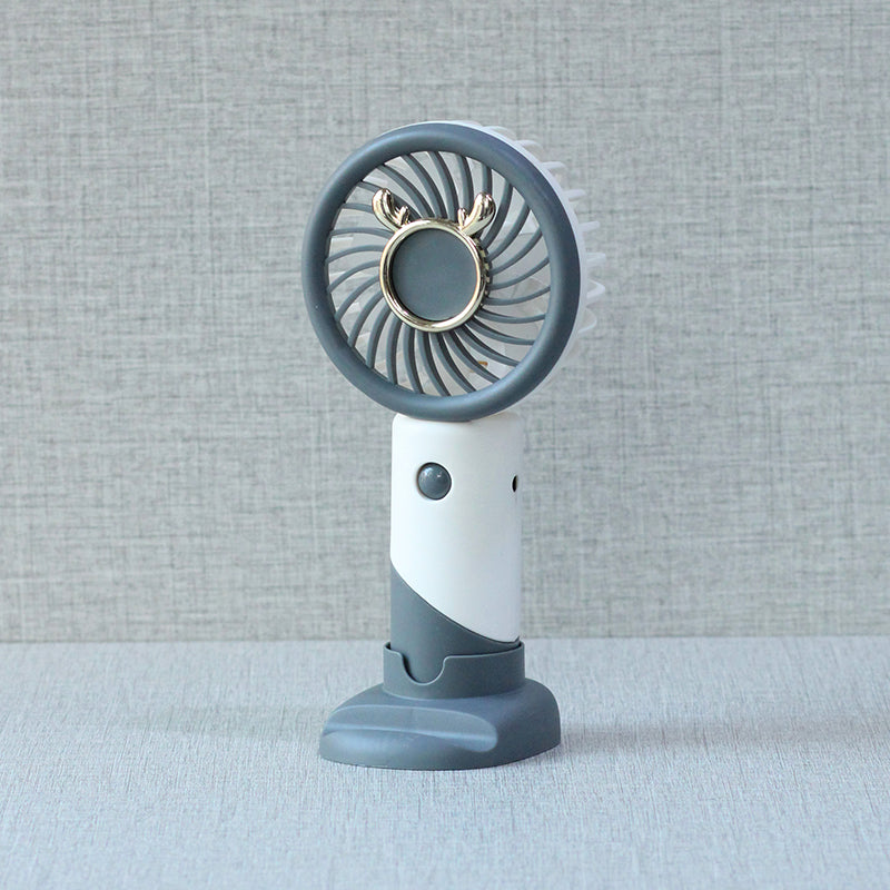 Mini Fan –Cool Summer– (Grey & White) Table Lamp for bedrooms