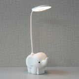 Elephant Study Lamp with Pen Holder Model 6101. (White) for bedrooms