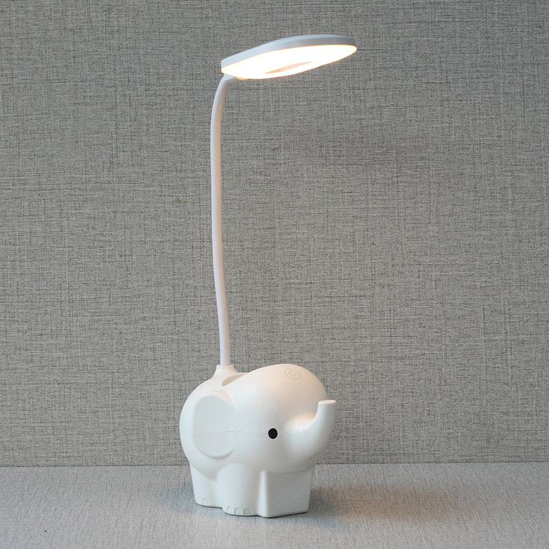 Elephant Study Lamp with Pen Holder Model 6101. (White) for bedrooms