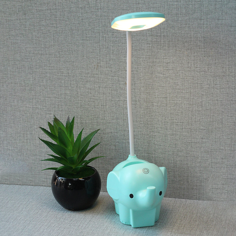 Elephant Study Lamp with Pen Holder Model 6101.(Cyan) for bedrooms