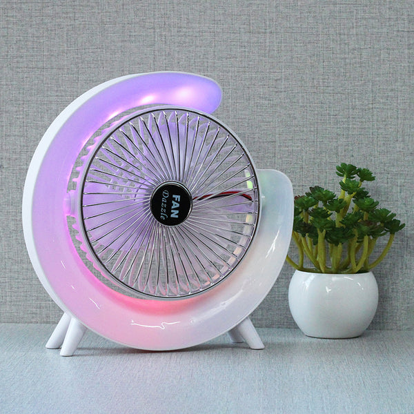 Colorful Desktop Fan with RGB. Table Lamp for bedrooms