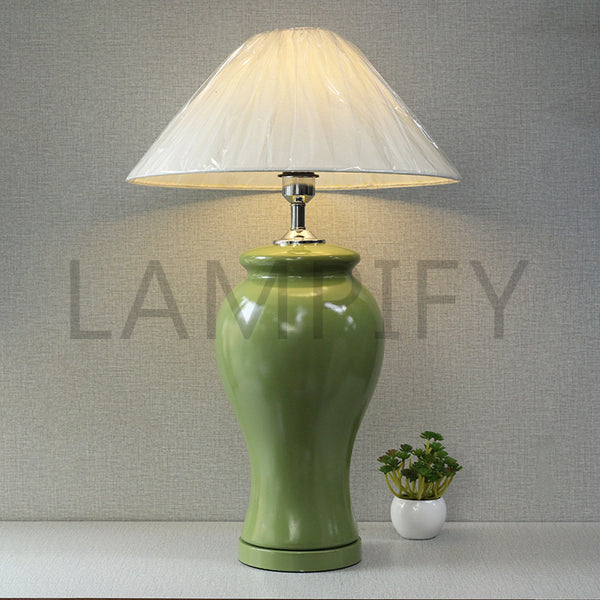 Ceramic Raisaim Green Lounge Table lamps (Pair) for bedrooms