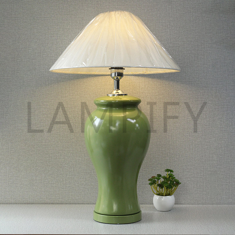 Ceramic Raisaim Green Lounge Table lamps (Pair) for bedrooms
