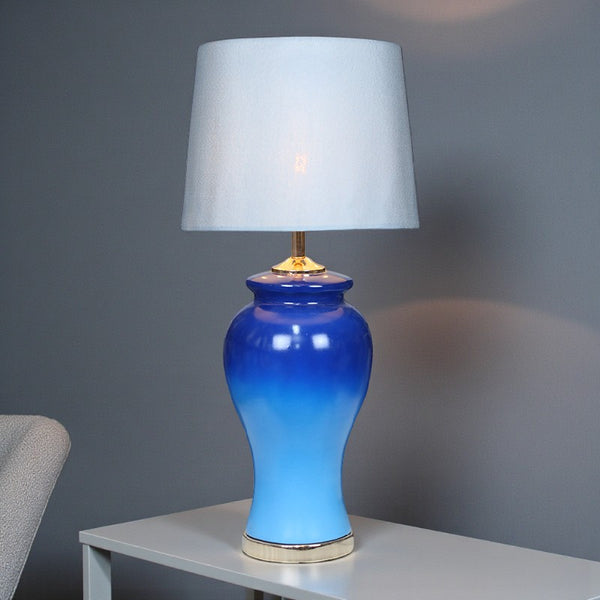 Ceramic Reshaim Dual Colors Blue Lamps(Pair) for bedrooms