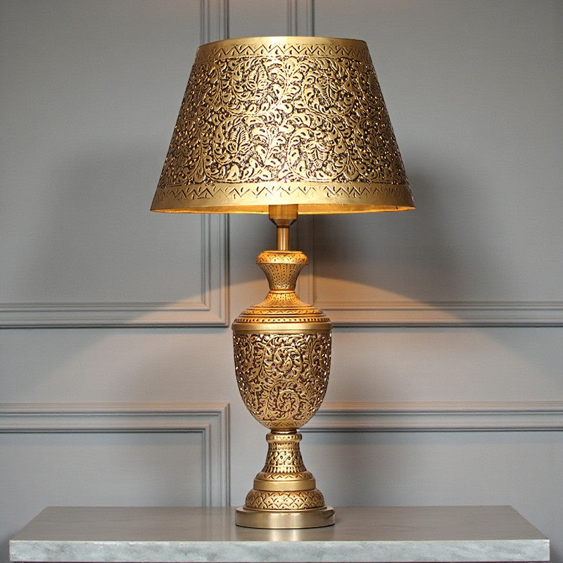 Metal Handcrafted Carved Table Lamps (Pair) for bedrooms