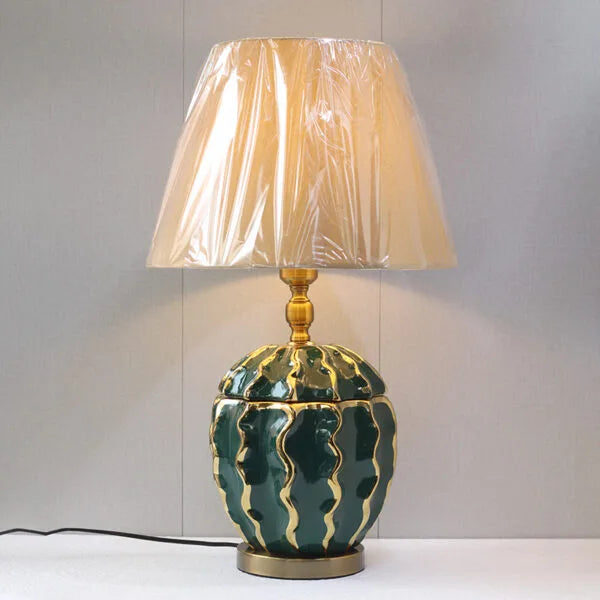 Ceramic Imported Model 914 Green Small Table Lamps (pair) for bedrooms