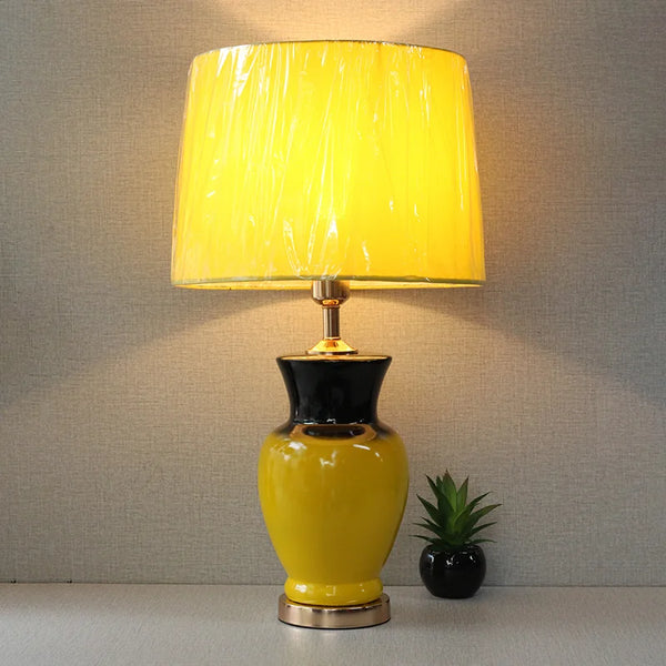 Ceramic B.Jar Medium Black&Yellow Table lamps (pair) for bedrooms