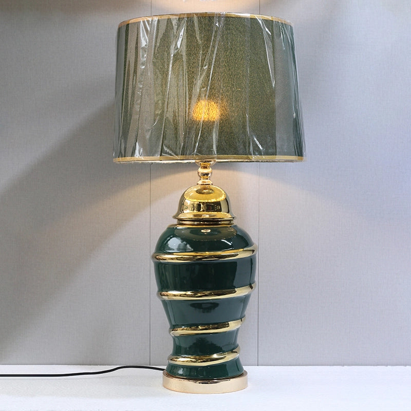 Ceramic Imported Model 983 Green Large Lounge Lamp (Pair) for bedrooms